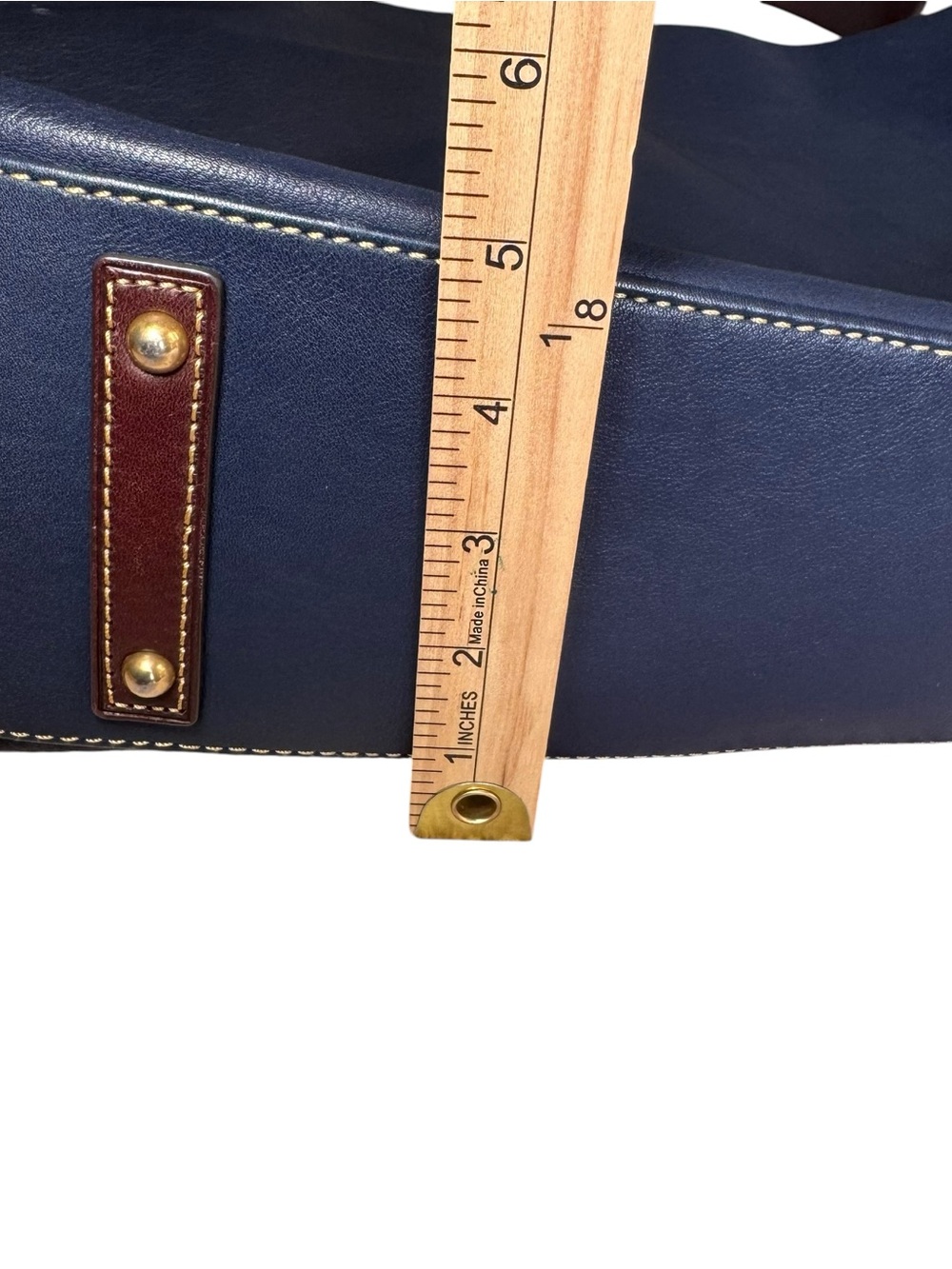 Dooney & Bourke Navy Leather Hobo Shoulder Bag - Picture 13 of 14
